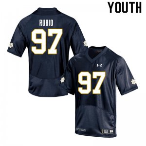 Notre Dame Fighting Irish Youth Gabe Rubio #97 Navy Under Armour Authentic Stitched College NCAA Football Jersey FWV0199WP